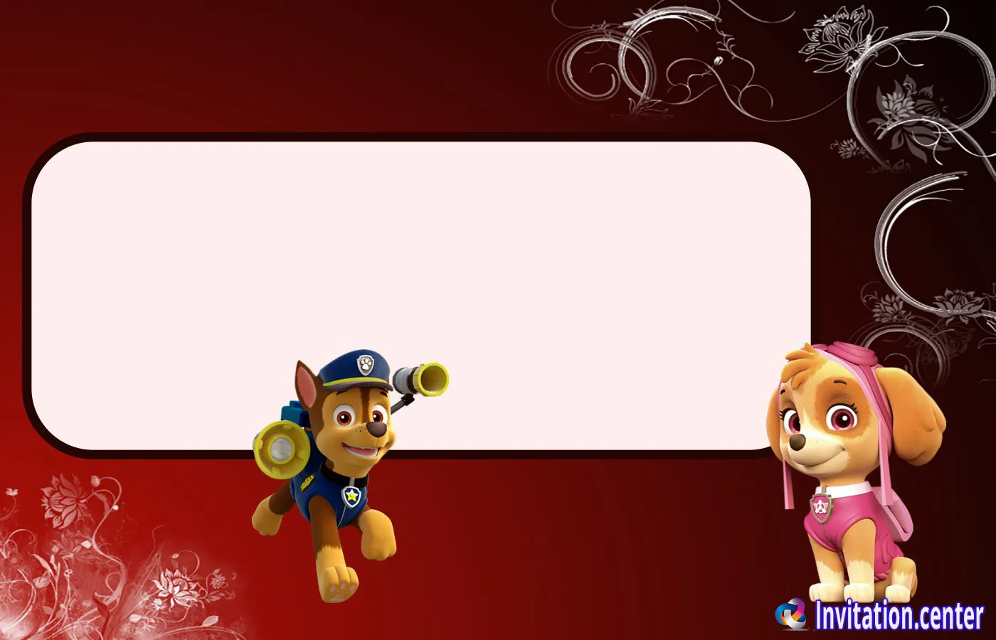 Free Printable Paw Patrol Invitation Template Chase and Skye | Invitation Center