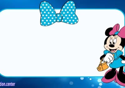 Minnie Mouse Invitation Card Blue | Invitation Center